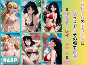 セーラー戦士 おじさんのデカ〇ンに逆らえずその場で青姦 ほたる・レイ・美奈子(東京ガール) [d_458634]