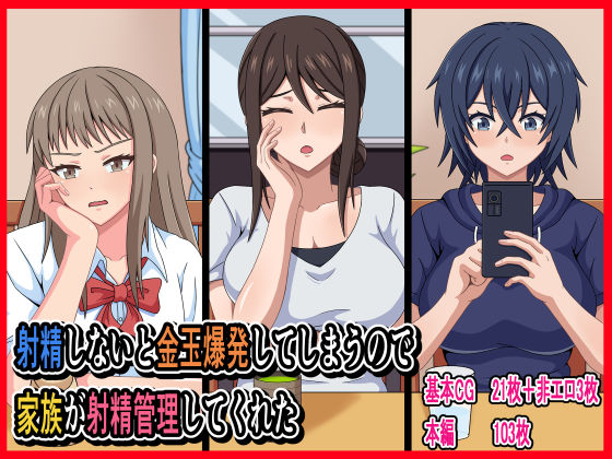 射精しないと金玉爆発してしまうので家族が射精管理してくれた(カンキチ堂) [d_460911]