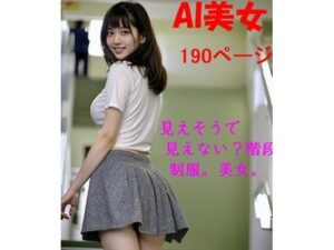 AI 見えそうで見えない？階段 制服。美女。190ページ(AI美女α) [d_462878]