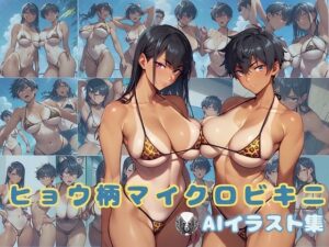 ヒョウ柄マイクロビキニ(8ball-ai-art) [d_466019]