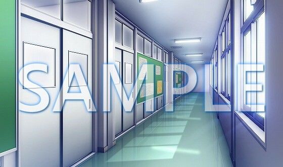 【背景素材】廊下（6052_bg03）【時間差分あり】(XERO) [d_467496]