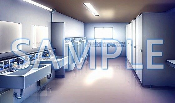 【背景素材】男子トイレ（6052_bg08）【時間差分あり】(XERO) [d_467524]