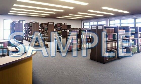【背景素材】図書室（6069_bg06）【時間差分あり】(XERO) [d_468092]