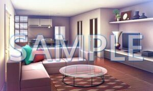 【背景素材】一軒家 リビング（6069_bg13）【時間差分あり】(XERO) [d_468147]