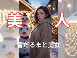 雪だるまと美女(AI美女) [d_334620]