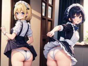 メイドがお尻をむけてパンチラ(色気の垂れ流し) [d_383334]