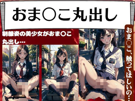 制服姿の美少女がおま〇こ 丸出し…おま〇こ、触ってほしいの…(へんたいろり企画) [d_398750]