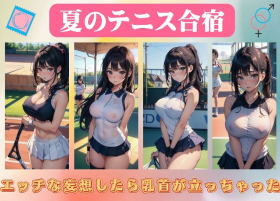 夏のテニス合宿〜エッチな妄想したら乳首が立っちゃった(妄想変態企画) [d_417564]