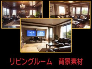 リビングルーム 背景素材(豊川内角) [d_464254]