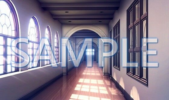 【背景素材】廊下（6168_bg03）【時間差分あり】(XERO) [d_468603]