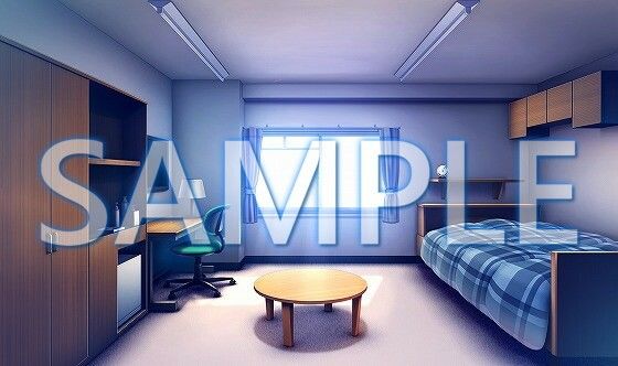 【背景素材】男子寮の部屋（6168_bg11）【時間差分あり】(XERO) [d_468703]