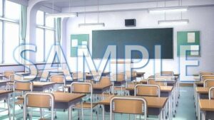 【背景素材】教室（1385_bg03）【時間差分あり】(XERO) [d_471649]