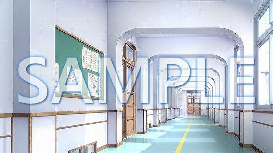 【背景素材】廊下（1385_bg05）【時間差分あり】(XERO) [d_471656]