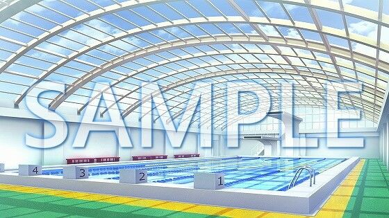 【背景素材】室内プール（1385_bg07）【時間差分あり】(XERO) [d_471660]