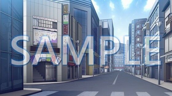 【背景素材】繁華街（1385_bg09）【時間差分あり】(XERO) [d_471666]