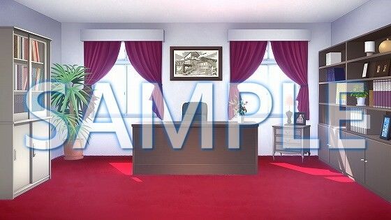 【背景素材】理事長室（1385_bg17）【時間差分あり】(XERO) [d_471758]