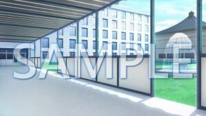 【背景素材】渡り廊下（1385_bg21）【時間差分あり】(XERO) [d_471790]