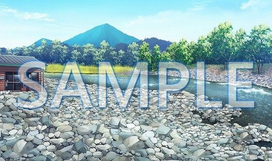 【背景素材】キャンプ場 河原（6229_bg06）【時間差分あり】(XERO) [d_472171]
