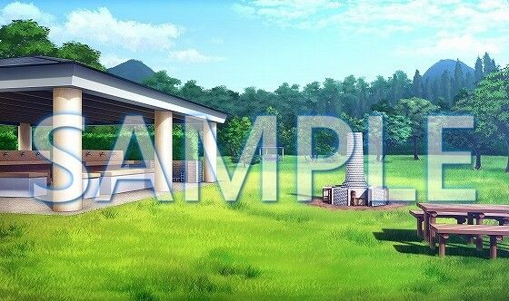 【背景素材】キャンプ場 BBQ広場（6229_bg07）【時間差分あり】(XERO) [d_472173]