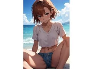 御坂〇琴 デニムショートパンツとおっぱいちら（95枚）(ひぐまアート) [d_472843]