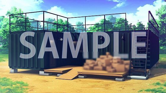 【背景素材】コンテナハウス（7004_bg01）【時間差分あり】(XERO) [d_473469]