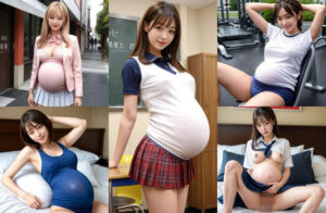 【妊娠エロ画像】「私もうすぐママになるんだ！」お腹がポッコリ出ている美少女JKたちのエロ画像集(エロココ！) [d_473605]