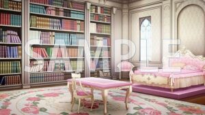 【背景素材】読書家の女の子の部屋（6267_bg10a）【時間差分あり】(XERO) [d_474077]