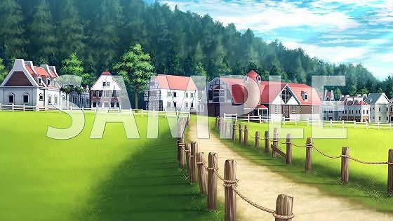 【背景素材】酪農が盛んな村（6267_bg11）【時間差分あり】(XERO) [d_474084]