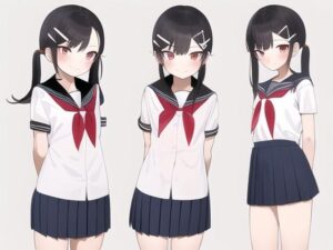 水着制服(AI大全本舗 学園長初の裏物写真集をご覧あれ) [d_255347]