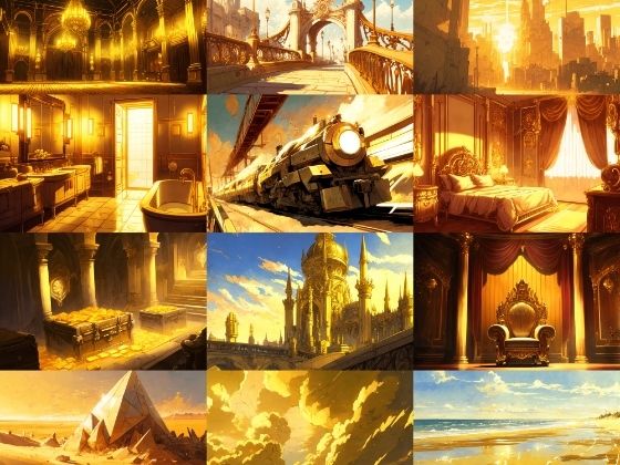 【美麗幻想的黄金郷系の背景】著作権フリーの高解像度画像（100枚）(Game Material Store) [d_267653]