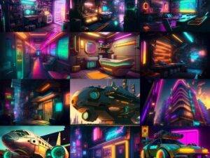 【超リアルなサイバーパンク背景】著作権フリーの高解像度画像（100枚）(Game Material Store) [d_267758]