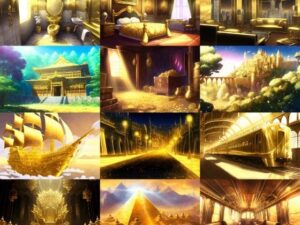 【アニメ映画風の黄金郷系背景】著作権フリーの高解像度画像（100枚）(Game Material Store) [d_268074]
