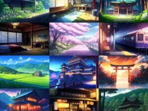 【アニメ映画風の和風系の背景】著作権フリーの高解像度画像（100枚）(Game Material Store) [d_268456]
