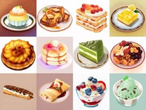 【色々なデザートのイラスト】著作権フリーの高解像度画像（100枚）(Game Material Store) [d_268981]