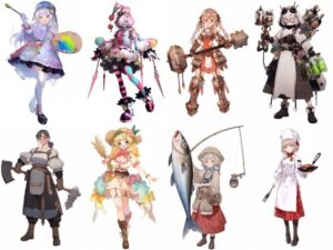 【女キャラ全身立ち絵ジョブ別3】著作権フリーの高解像度素材（100枚）(Game Material Store) [d_271856]