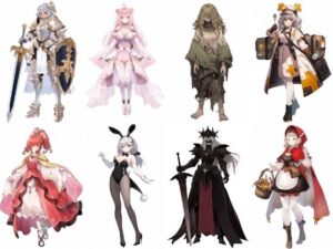 【女キャラ全身立ち絵ジョブ別4】著作権フリーの高解像度素材（100枚）(Game Material Store) [d_272982]