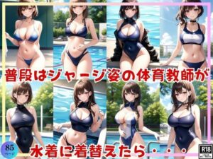 ギャップに萌える！ 普段はジャージ姿の体育教師が水着に着替えたら・・・？(妄想サークルlabo) [d_404555]