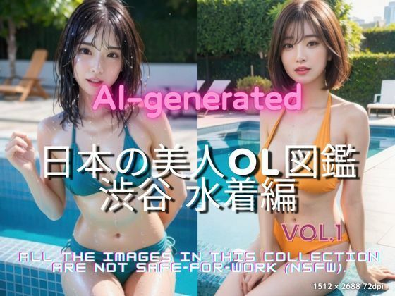 AI生成 日本の美人OL図鑑 Vol.1 渋谷編-水着特集(美伝プロジェクト) [d_442753]