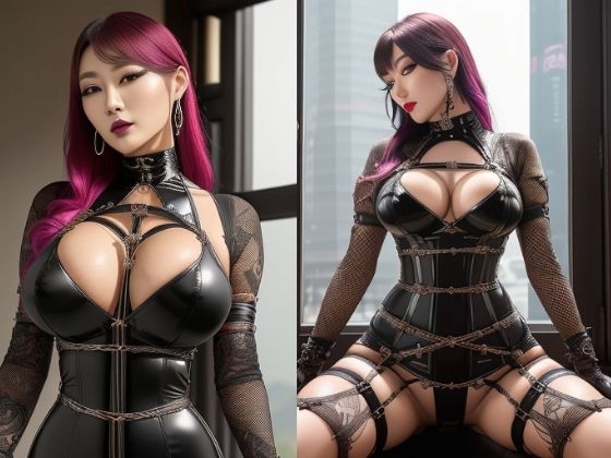 女王様風の黒い衣装を着た女性達（セリフなし  AI画像集）(シックススイートナイン) [d_476875]