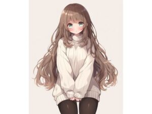 お布団擬人化ママのセーターおっぱいとタイツ太ももコキ(靴下フェチ) [d_477093]