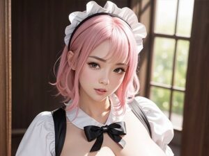 【AIグラビア巨乳美女写真集】Vol.17ピンク髪メイドの天使さん センシティブまとめ(はるあき/AIart) [d_484121]