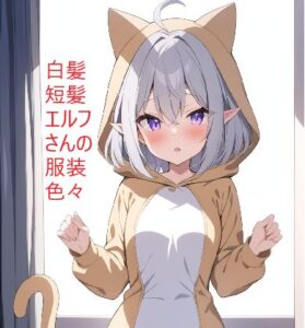 白髪短髪エルフさんの服装色々 1(鮭なベイべ) [d_484949]