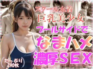 スクール水着巨乳美少女プールサイドなまハメ濃厚SEX(大好物は美少女です) [d_486095]