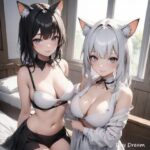 猫耳ベッドルーム（白/黒）(Day Dream) [d_488484]