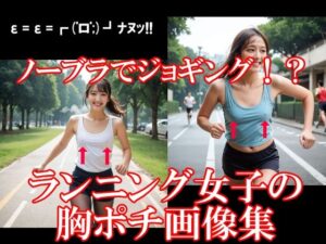 ノーブラでジョギング！？ランニング女子の胸ポチ画像集(AI美エロ) [d_491473]