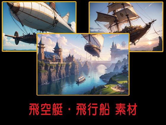 飛空艇・飛行船 素材(豊川内角) [d_494963]