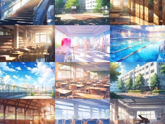 【繊細で芸術的な学校系背景】著作権フリーの高解像度画像（100枚）(Game Material Store) [d_276051]