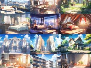 【繊細で芸術的な家や室内系背景】著作権フリーの高解像度画像（100枚）(Game Material Store) [d_277237]