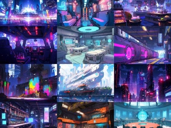 【繊細芸術的サイバーパンク背景】著作権フリーの高解像度画像（100枚）(Game Material Store) [d_279620]