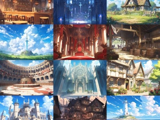 【繊細で芸術的な中世欧州風背景】著作権フリーの高解像度画像（100枚）(Game Material Store) [d_283527]